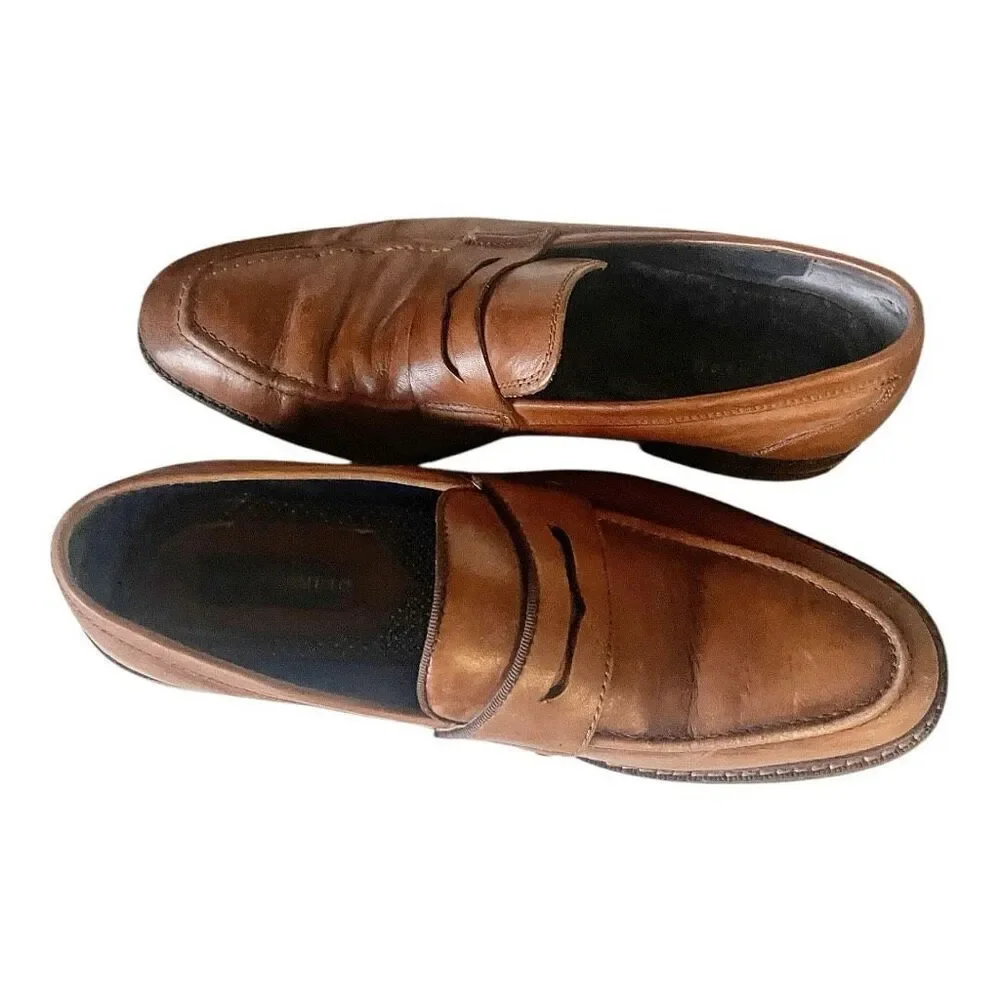 Mens Vince Camuto‎ Brown Leather Casual Work Shoes Size 8.5